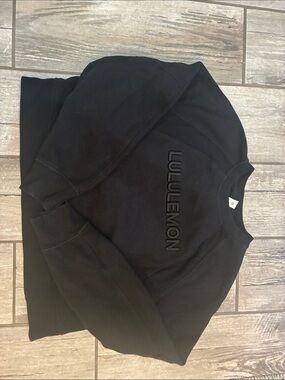 lululemon athletica Black Embossed Logo Crewneck Sweatshirt